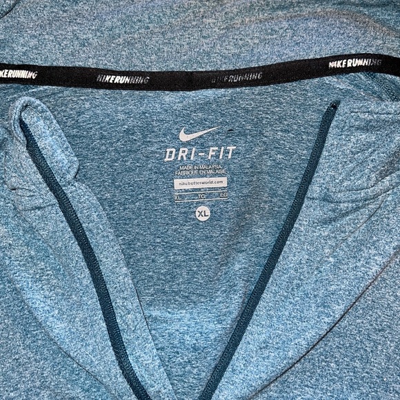 Nike Men drifit element 1/2 zip running top shirt long sleeve blue XL reflective - Picture 8 of 10